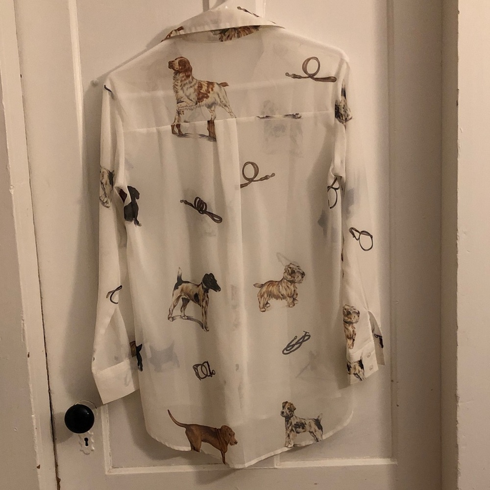 Dog Print Sheer Blouse - Picture 4 of 4